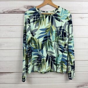 Hang Ten Women's M Long Sleeve Leaf‎ Print Top Activewear Athletic Shirt